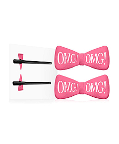 Double Dare OMG! Hair Up Bow Pin - Заколки для фиксации волос во время косметических процедур, ярко-розовые
